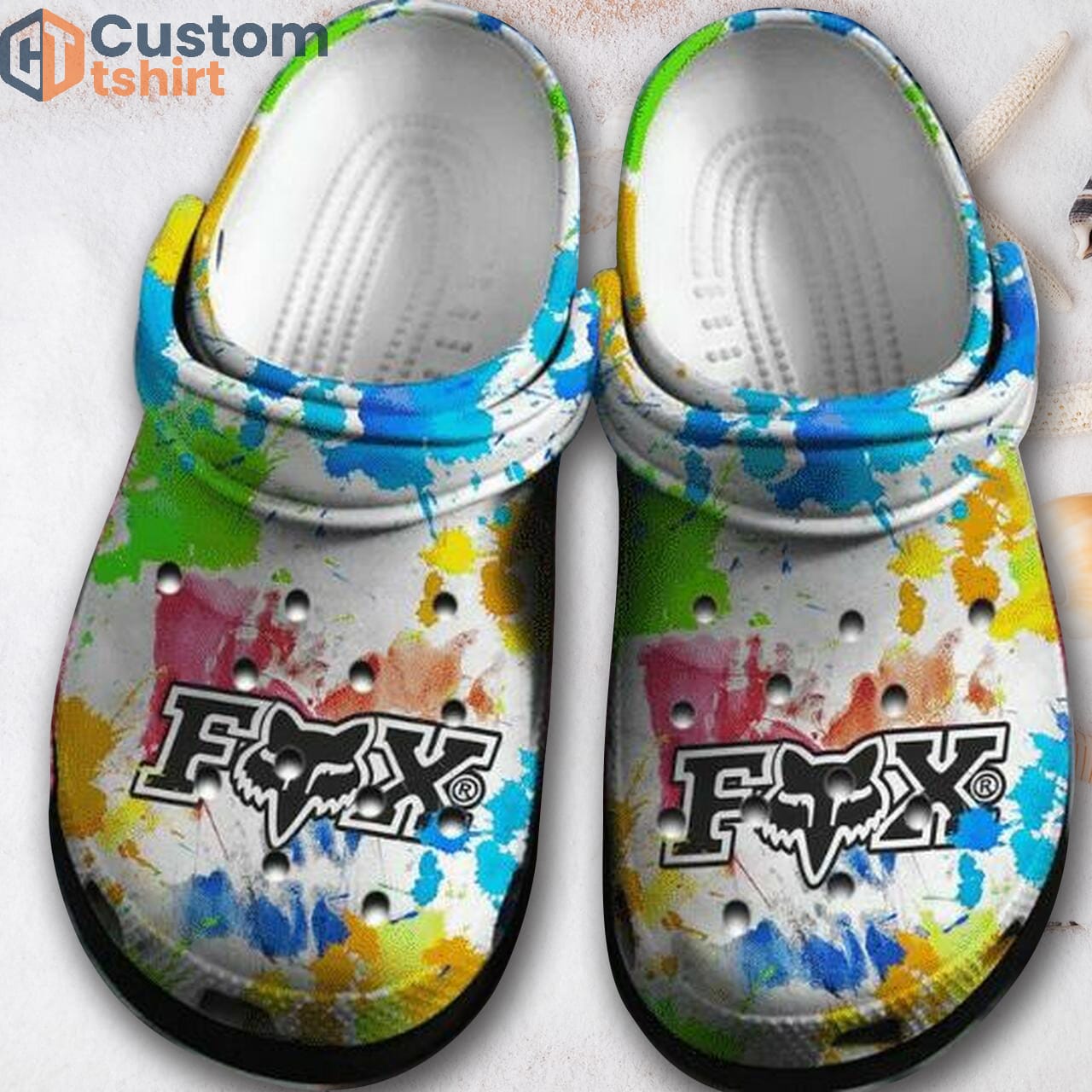 Fox Racing Colors Painting Unisex Clog Shoes For Women, Men