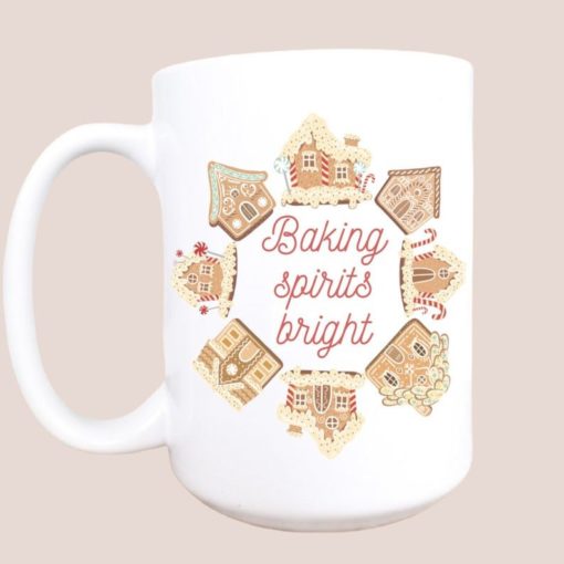 Gingerbread house baking spirits bright coffee mug - Mug 15oz - White
