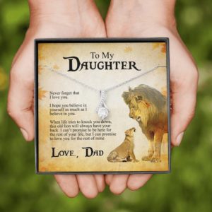Lion To My Daughter Never Forget That I Love You Necklace-Necklace-