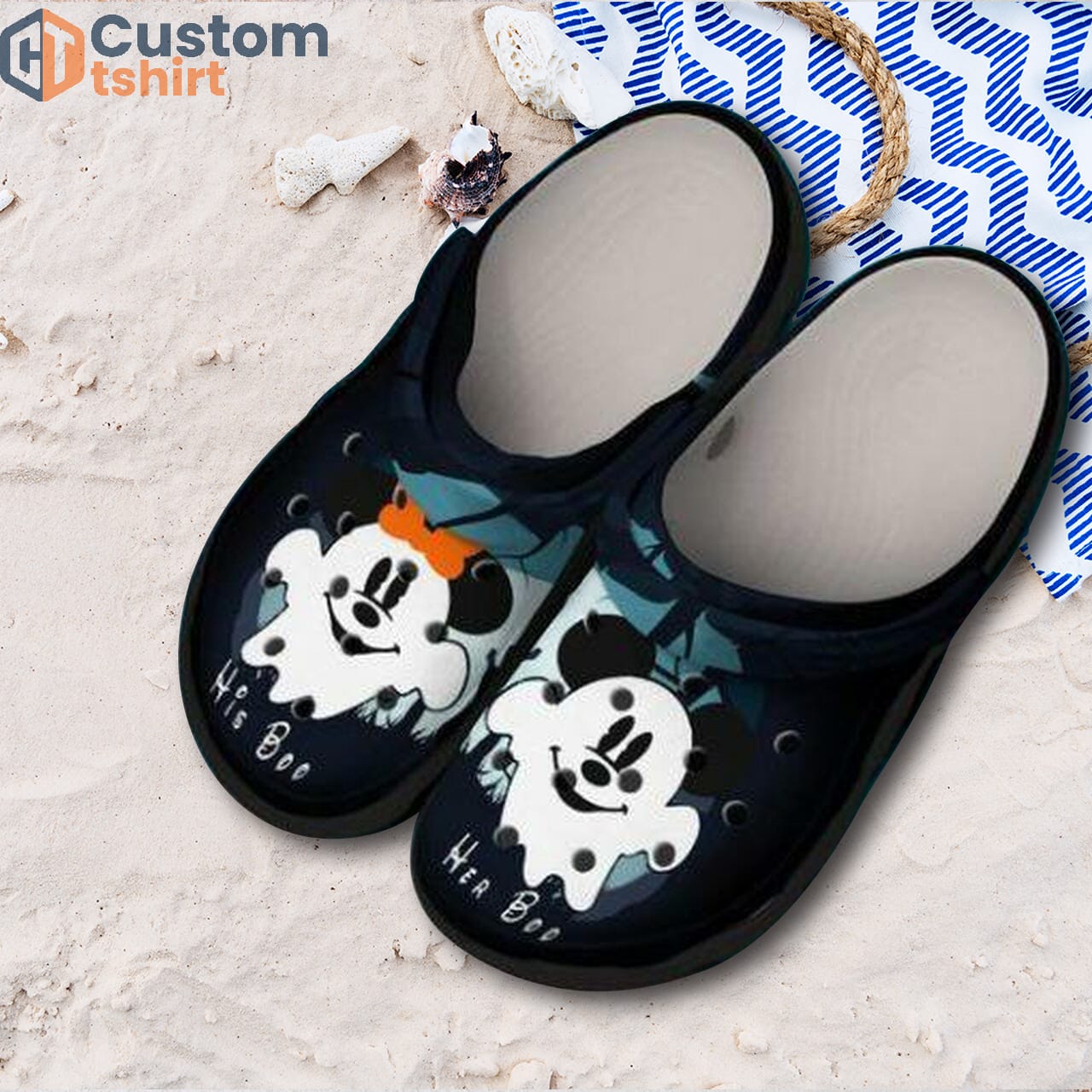 Mickey Mouse Ghost Halloween Unisex Clog Shoes For Women, Men
