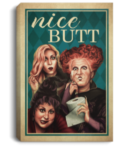 Nice Butt Halloween Witch Canvas Wall Art - Portrait Canvas - White