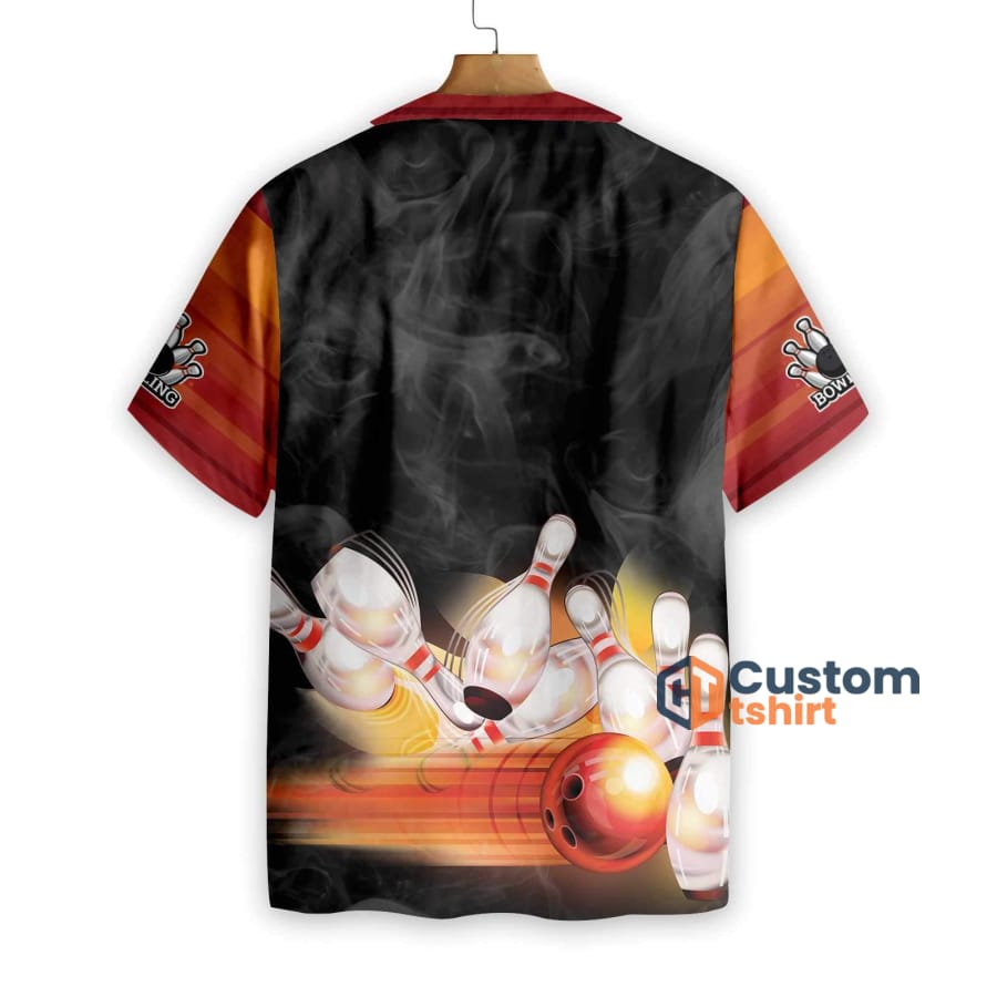Bowling Smoke Background Short Sleeves Hawaiianan Shirt