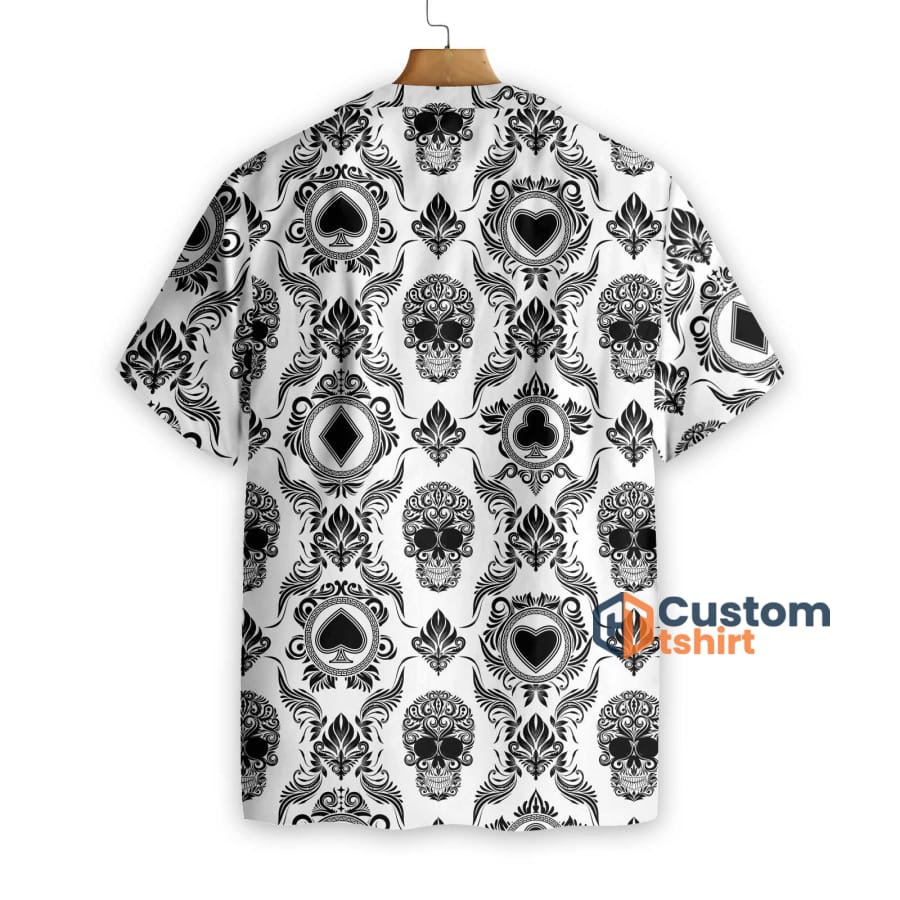 Casino And Black Skull Pattern Short Sleeves Hawaiianan Shirt