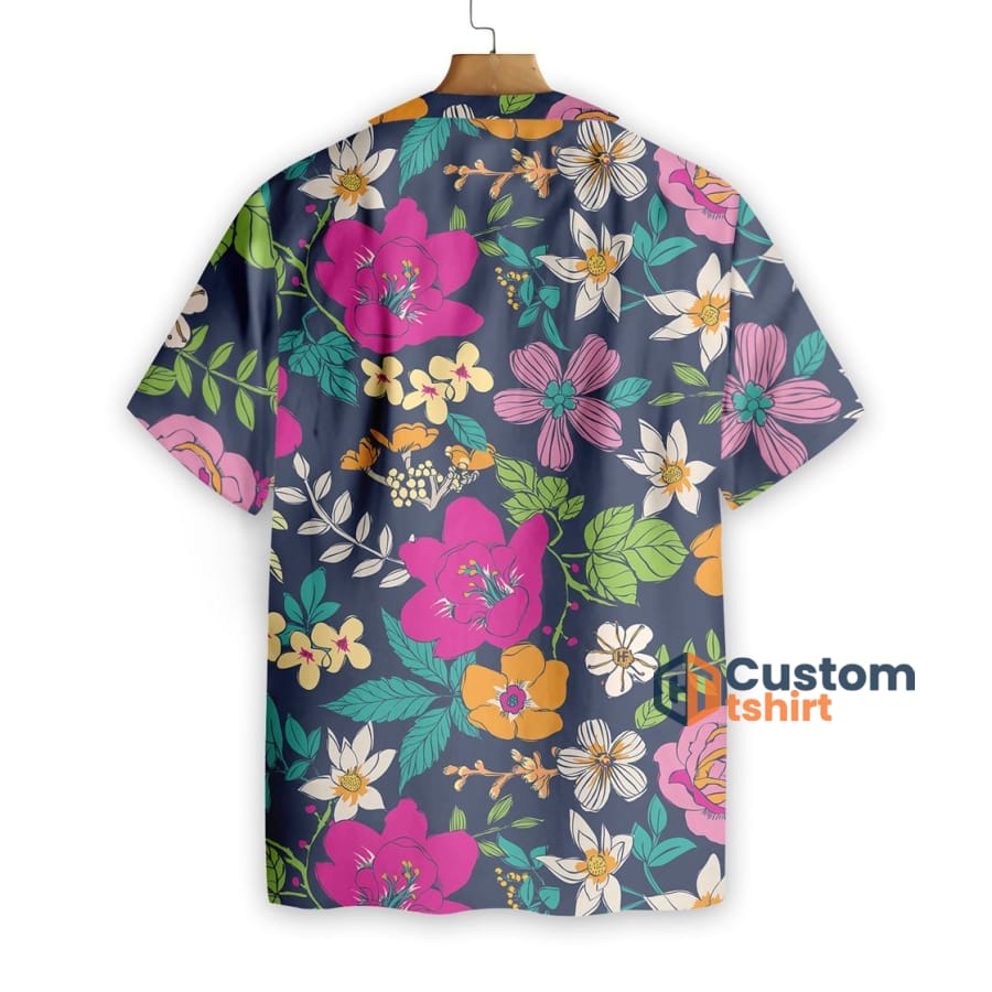 Colorful Floral Flower Short Sleeves Hawaiian Shirt