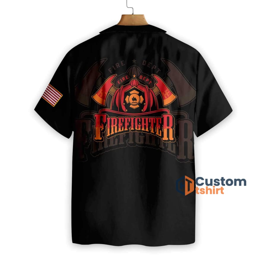 Firefighter Skull Flame Short Sleeves Hawaiian Shirt