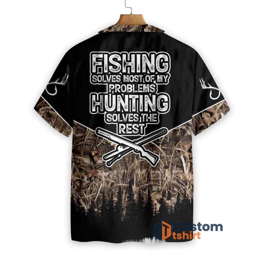 Hunting ? Fishing Solve All My Problems Short Sleeves Hawaiian Shirt