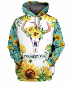 Country Girl Sunflower All Over Print 3D Hoodie - 3D Hoodie - Yellow