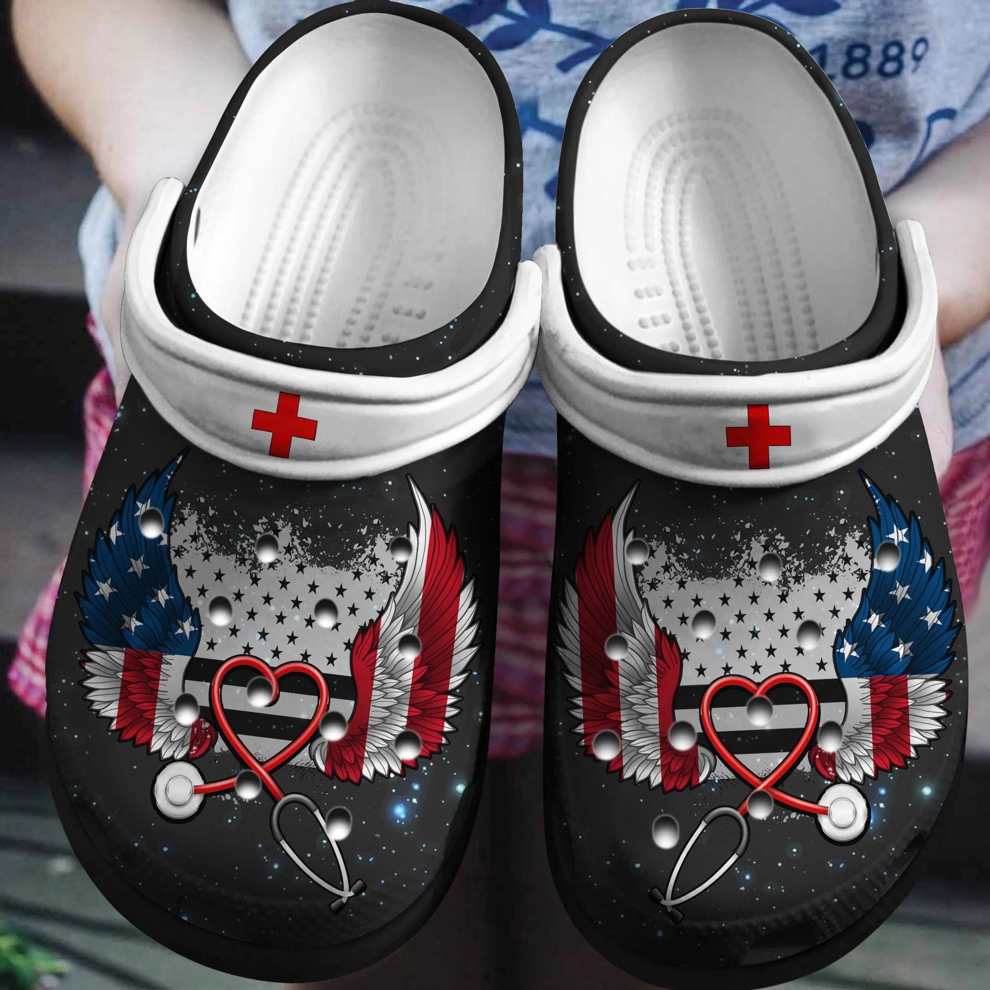 American Nurse Wings, Nurse Life Clog Shoes Gifts Birthday Meaning