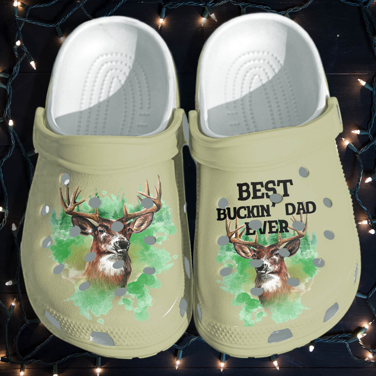 Best Buckin Dad Ever Deer Hunting Camping Deer Hunter Clog Shoes Cute Birthday Gift For Men And Women