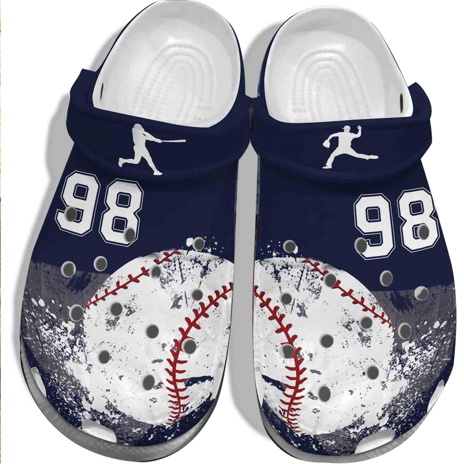 Big Baseball Vector, Actions In Baseball Custom Clog Shoes Birthday Gift For Men And Women