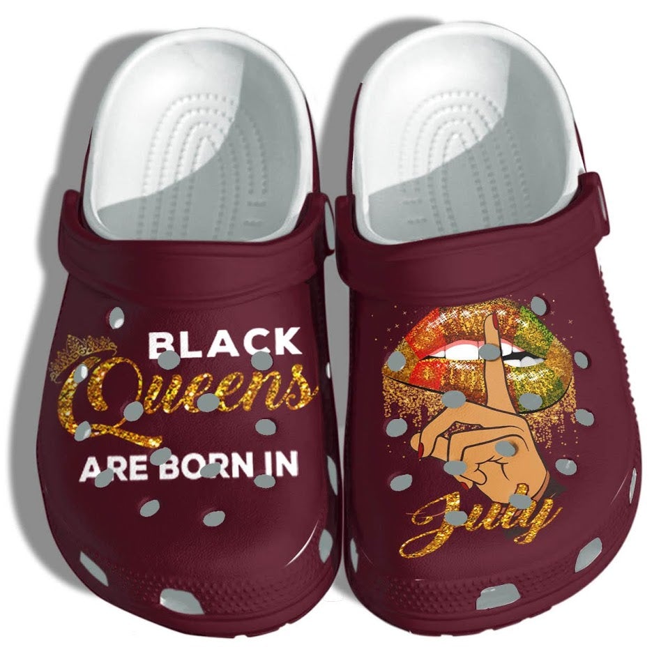 Black Queen July Birthday Shoes Merch Gifts - Africa Girl Lips Outdoor Shoes Gifts For Black Girl Women