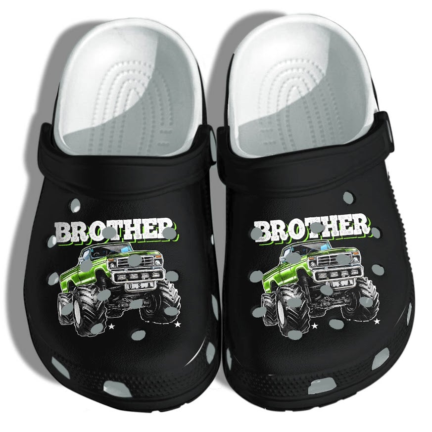 Brother Monster Truck Clog Shoes Birthday Gift For Brother Daddy Son