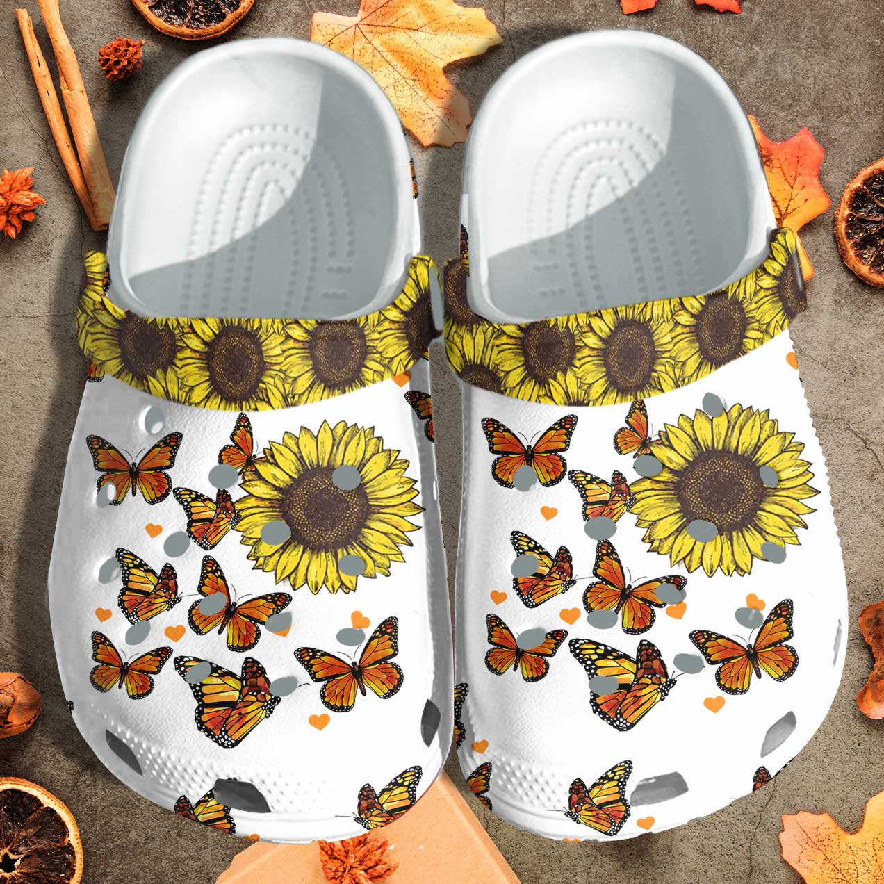 Butterfly Sunflower Be Kind Custom Shoes Sunflower Autism Cancer Awareness Clog Shoes Gifts Women day
