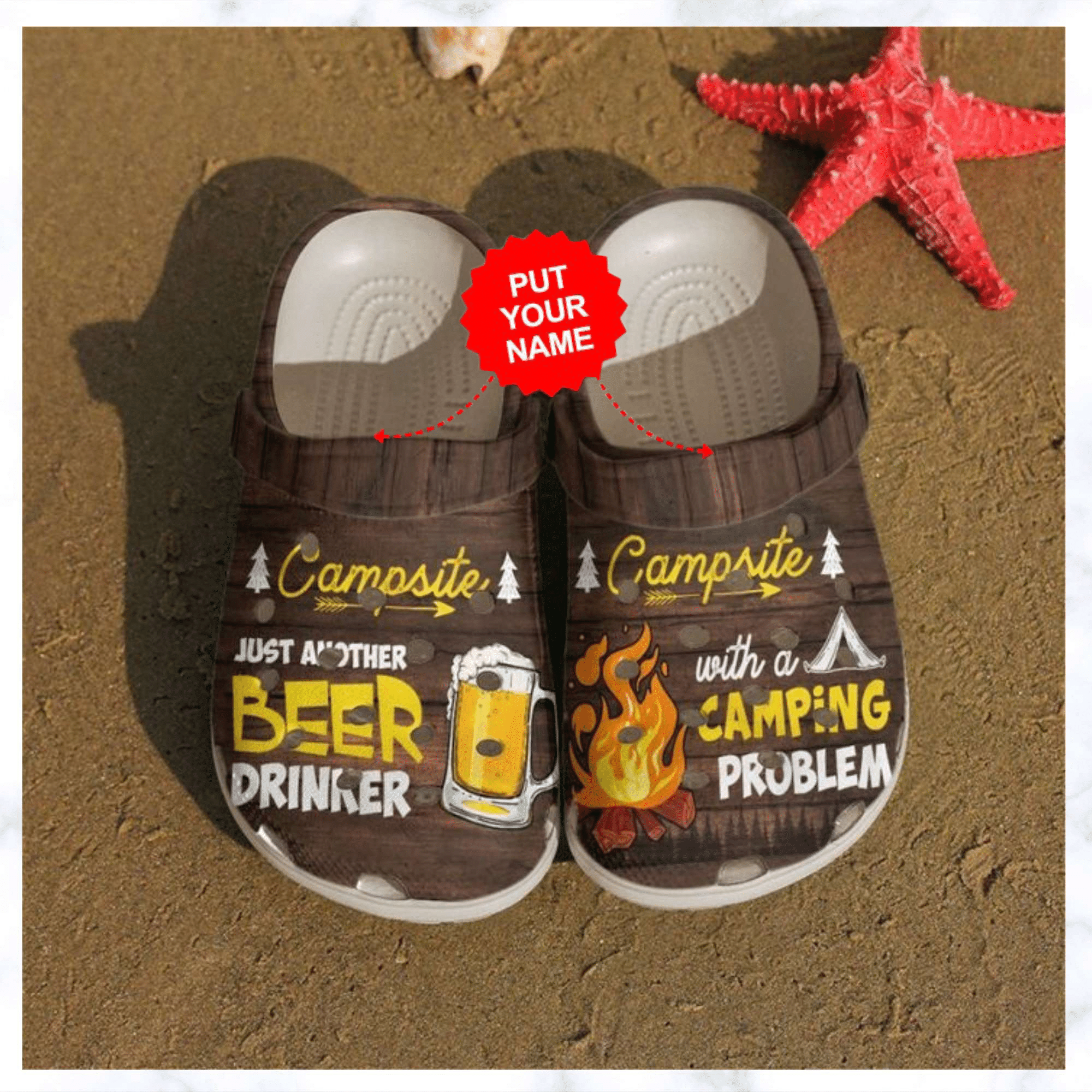 Camping Beer And Campfire Campsite Just Another Beer Drinker Clog Shoes Cute Gift For Men And Women