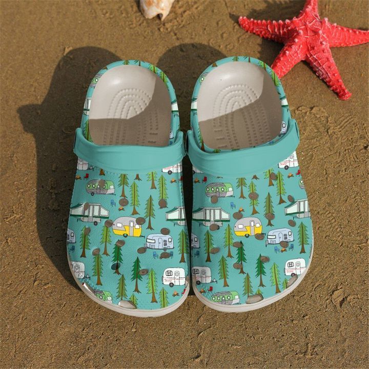 Camping Campers In The Park Clog Shoes Cute Gift For Men And Women