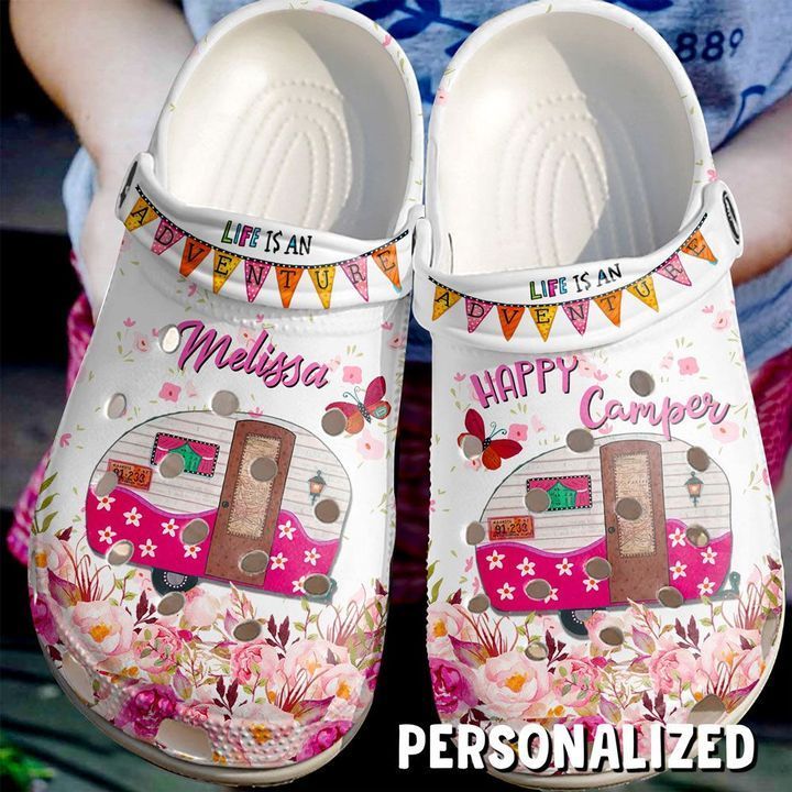 Camping Personalized Happy Camper Clog Shoes Cute Gift For Men And Women