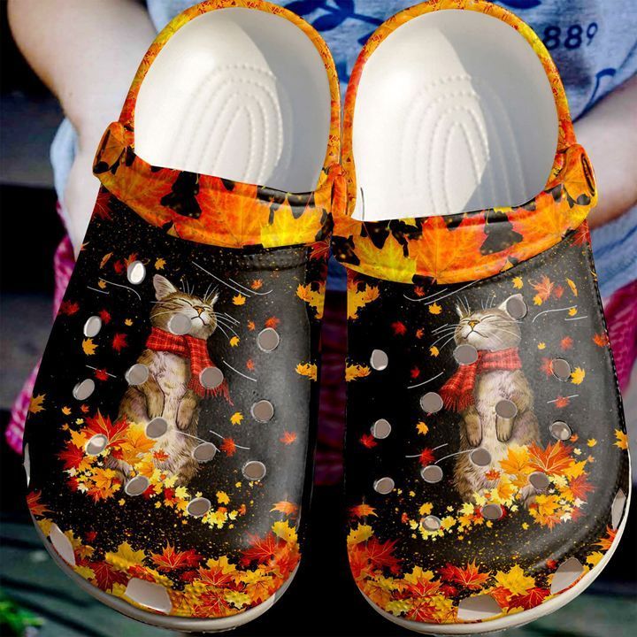 Cat And Autumn Vibe Clog Shoes Cute Gift For Men And Women