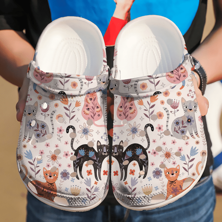 Cat Cute Kitties Clog Shoes Cute Gift For Men And Women Sea Shell