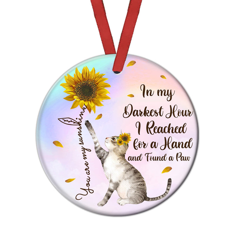 Cat You Are My Sunshine Circle Ornament Gift For Men And Women