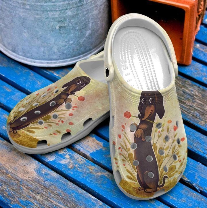 Dachshund Floral Clog Shoes Comfortable Cute Gift For Men And Women