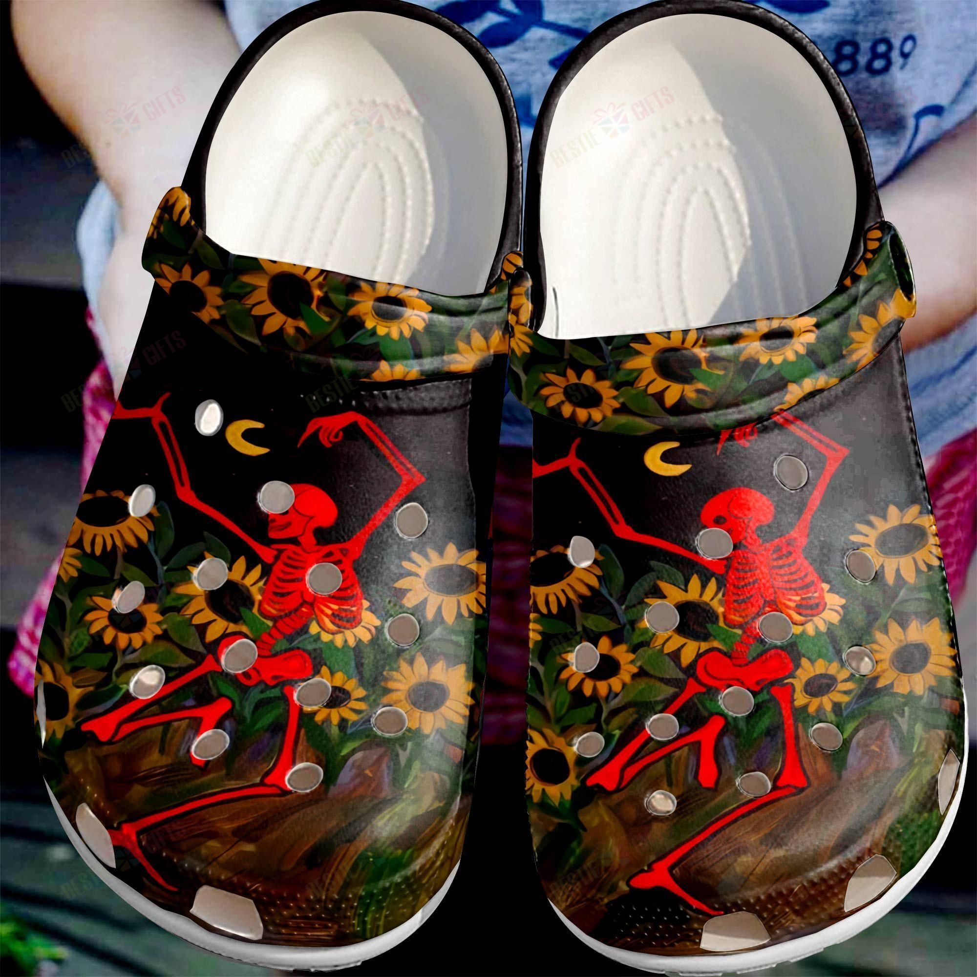 Dancing Skull Clogs Shoes Comfortable Gift For Friends