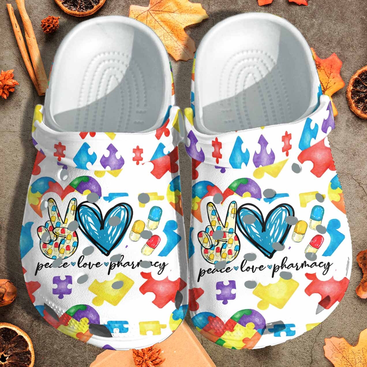 Dental Nurse Peace Love Nurse  Custom Clog Shoes Cute Birthday Gift For Men And Women
