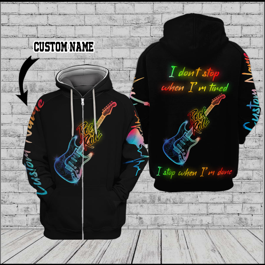 Electric Guitar I Don't Stop When I'm Tired Custom Unisex 3D All Over Print