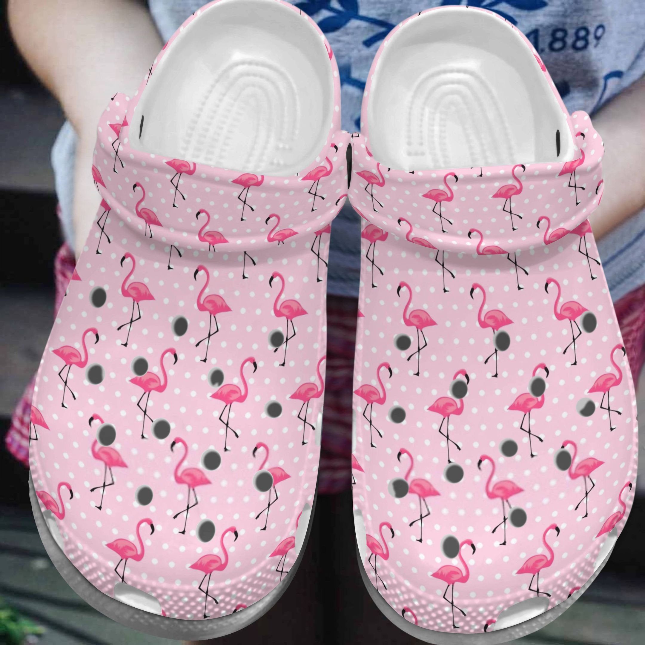 Flamingo Pinky Pattern Comfortable Clog Shoes Gift For Men And Women
