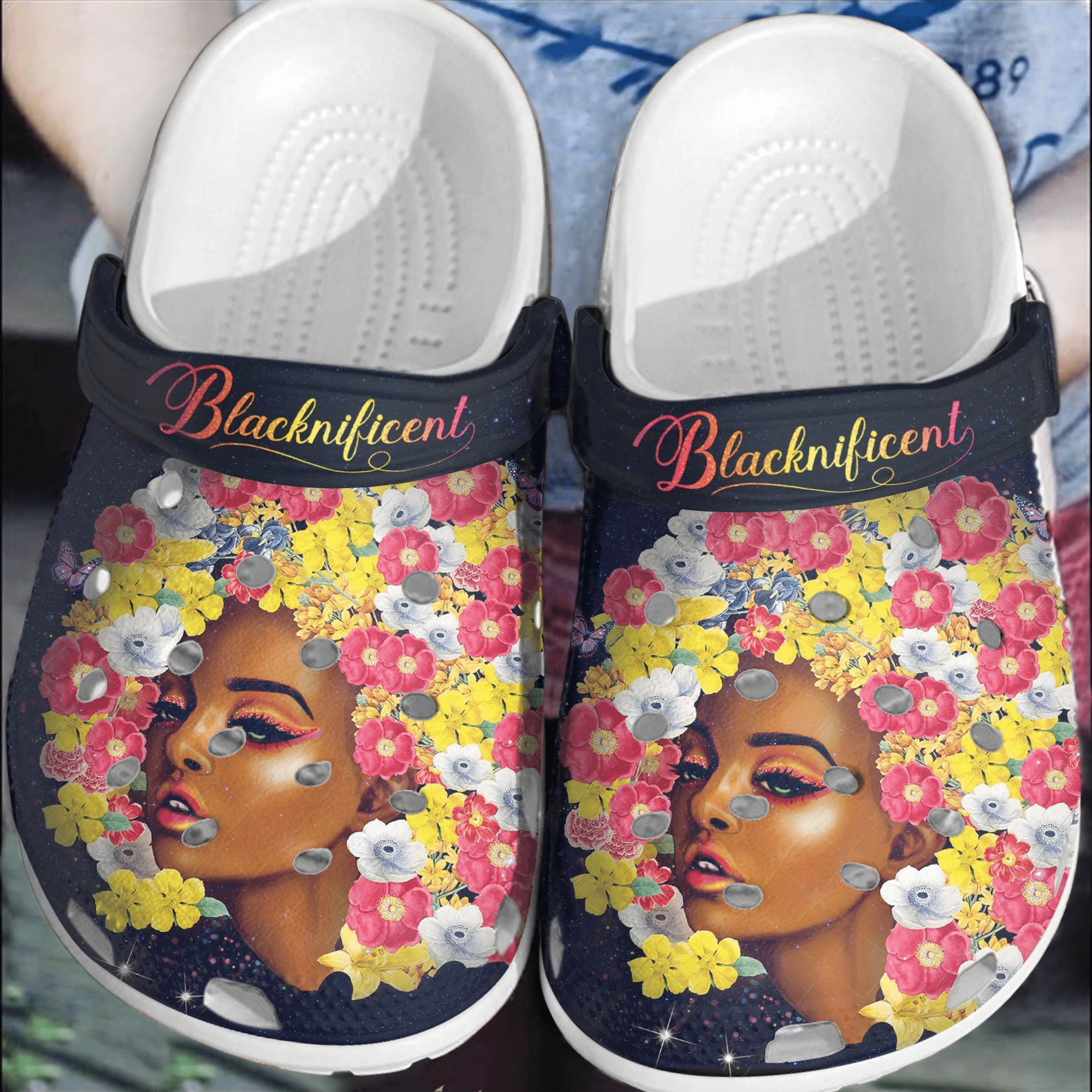 Flower Black Girl Cute Clog Shoes Comfortable Gift For Men And Women