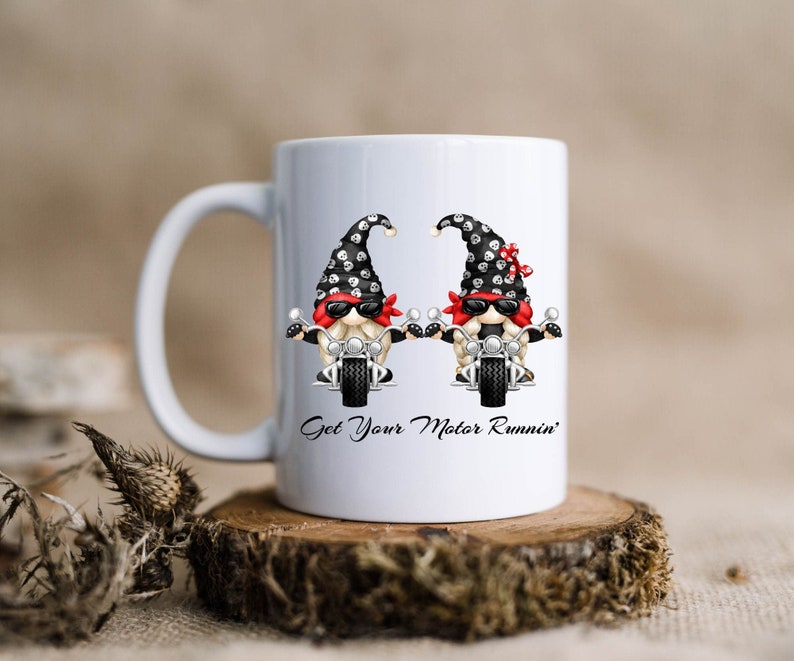 Get Your Motor Runnin Gnome Bikers Coffee Mug Cute Gift For Men And Women