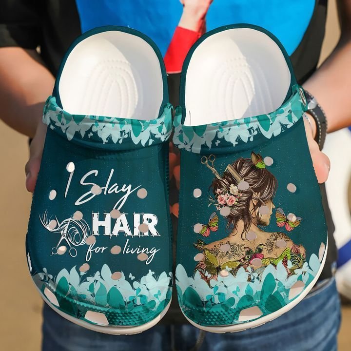 Hairstylist I Slay Hair For Living Clog Shoes Cute Gift For Men And Women