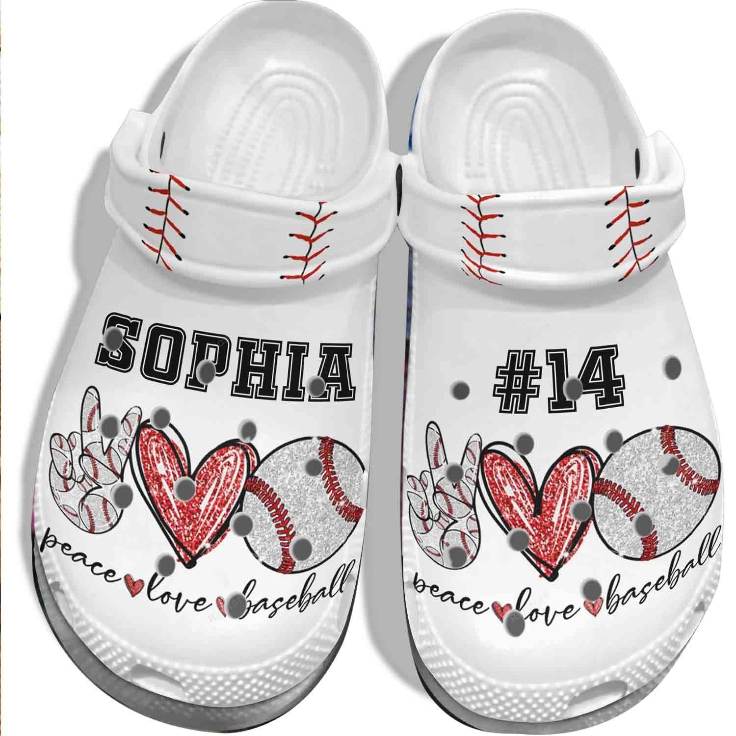 Hand Heart Peace Love Baseball  Clog Shoes Comfortable Gift For Men And Women
