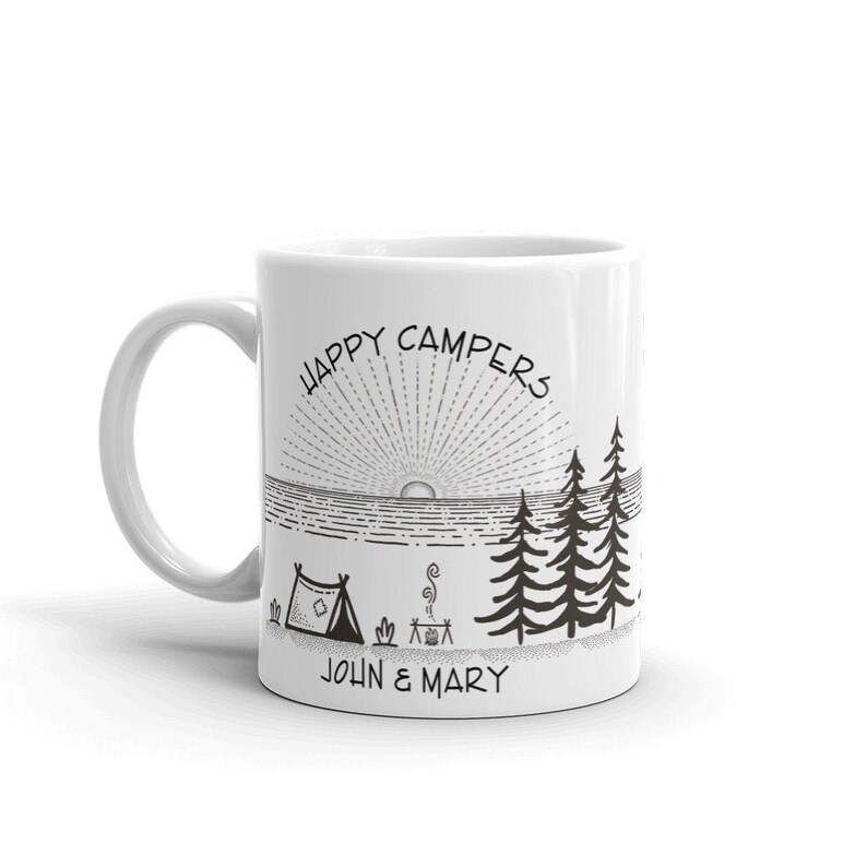 Happy Campers Personalized Coffee Mug Cute Gift For Men And Women