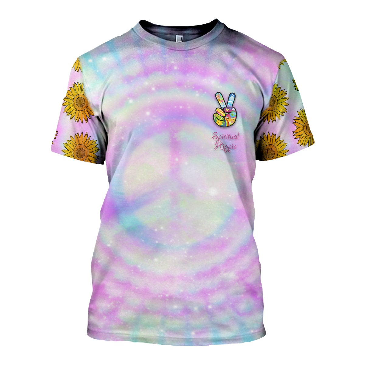 Hippie Pink Sunflower And Peace Bus All Over Printed Shirt