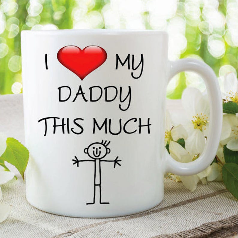 I Love My Daddy This Much Modern Coffee Mug, Gift For Daddy