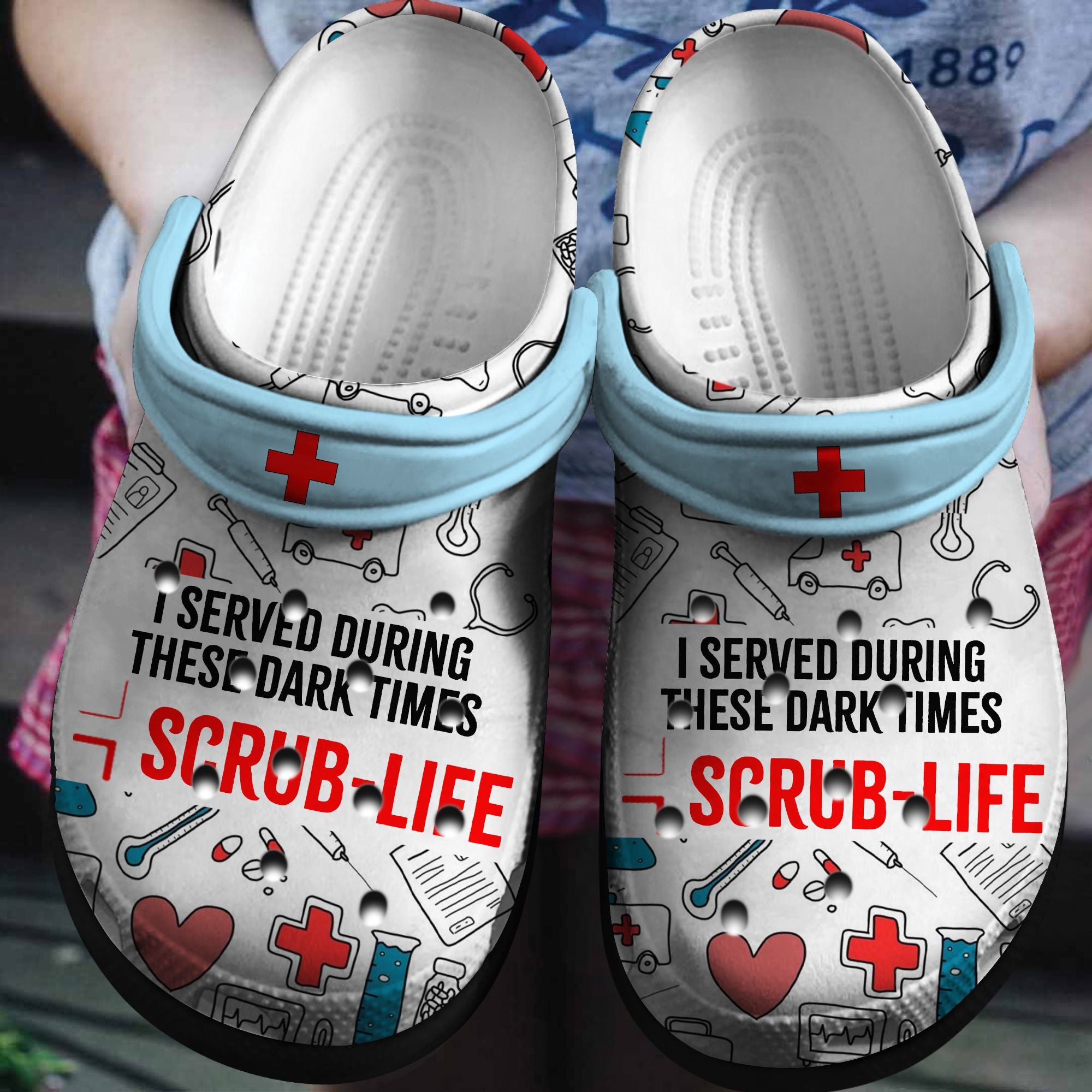 I Served During These Dark Times, Nurse Life Custom Shoes Birthday Gift For Men And Women