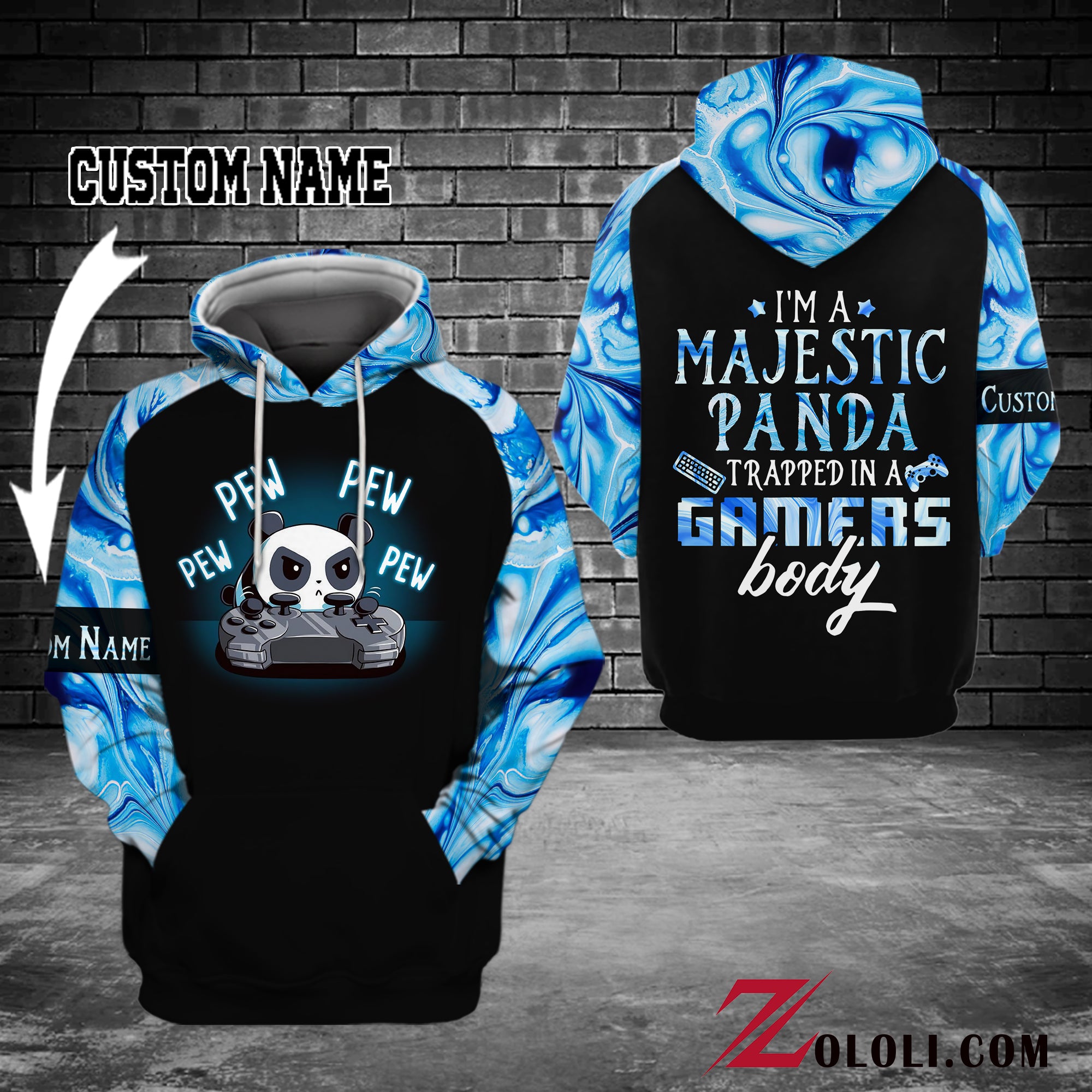 I'm A Majestic Panda Trapped In A Gamer's Body Custom Unisex 3D All Over Print