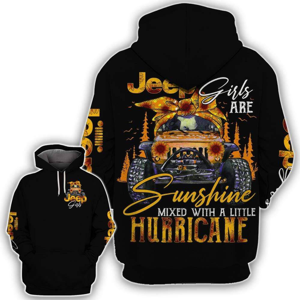 Jeep Girl Are Sunshine Mixed With A Little Hurricane Unisex 3D All Over Print