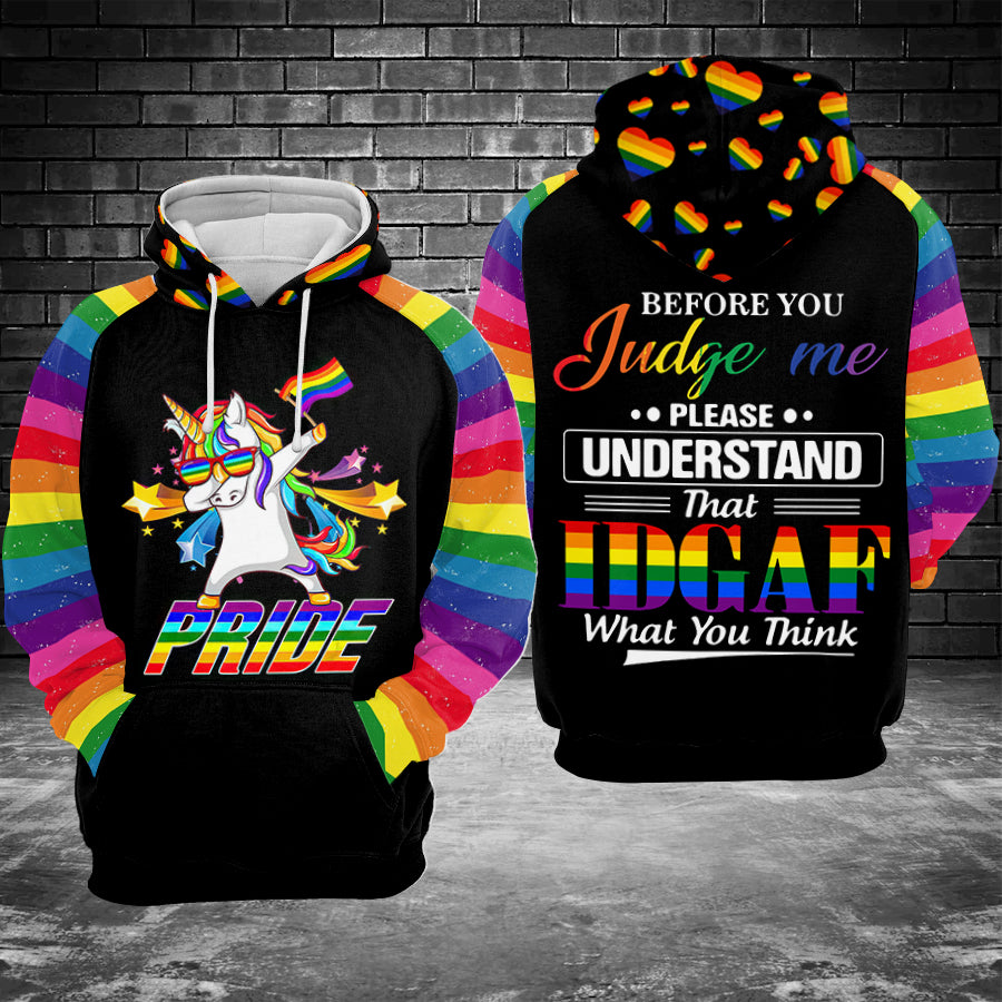 LGBT Before You Judge Me Unicorn Unisex 3D All Over Printed