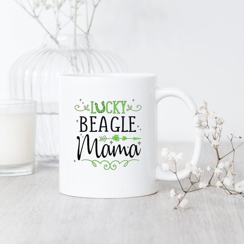 Lucky Beagle Mama Coffee Mug Cute Gift For Men And Women
