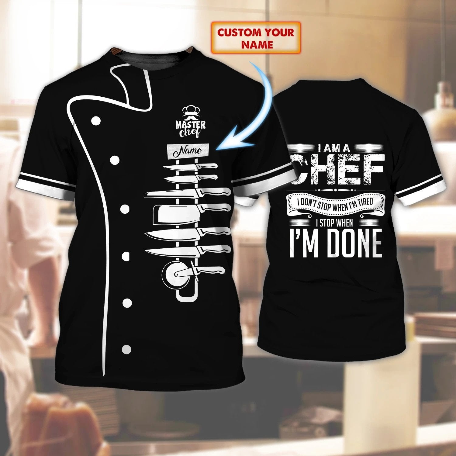 Master Chef, I Am A Chef Custom Name Unisex 3D All Over Print