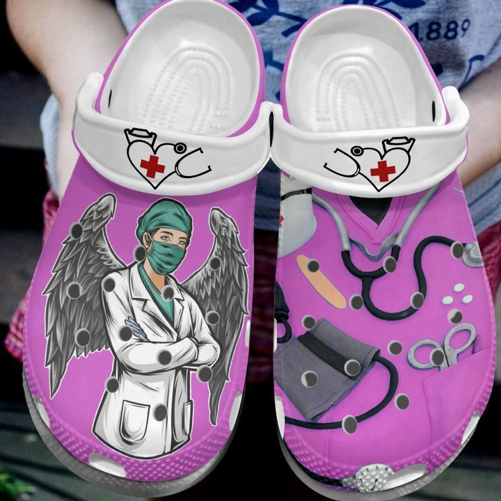 Nurses Are Angel Wings, Proud Of Nurse Custom Clog Shoes Gift For Medical Industry And Men Women