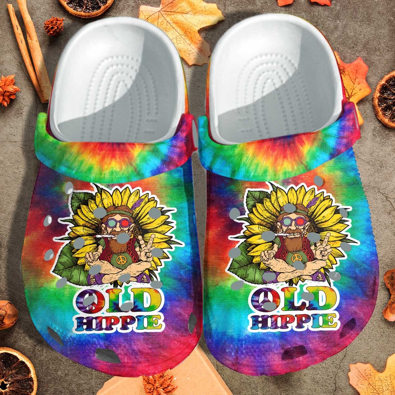 Old Men Hippie Sunflower Weed Shoes Birthday Cog Shoes Gifts For Men And Women