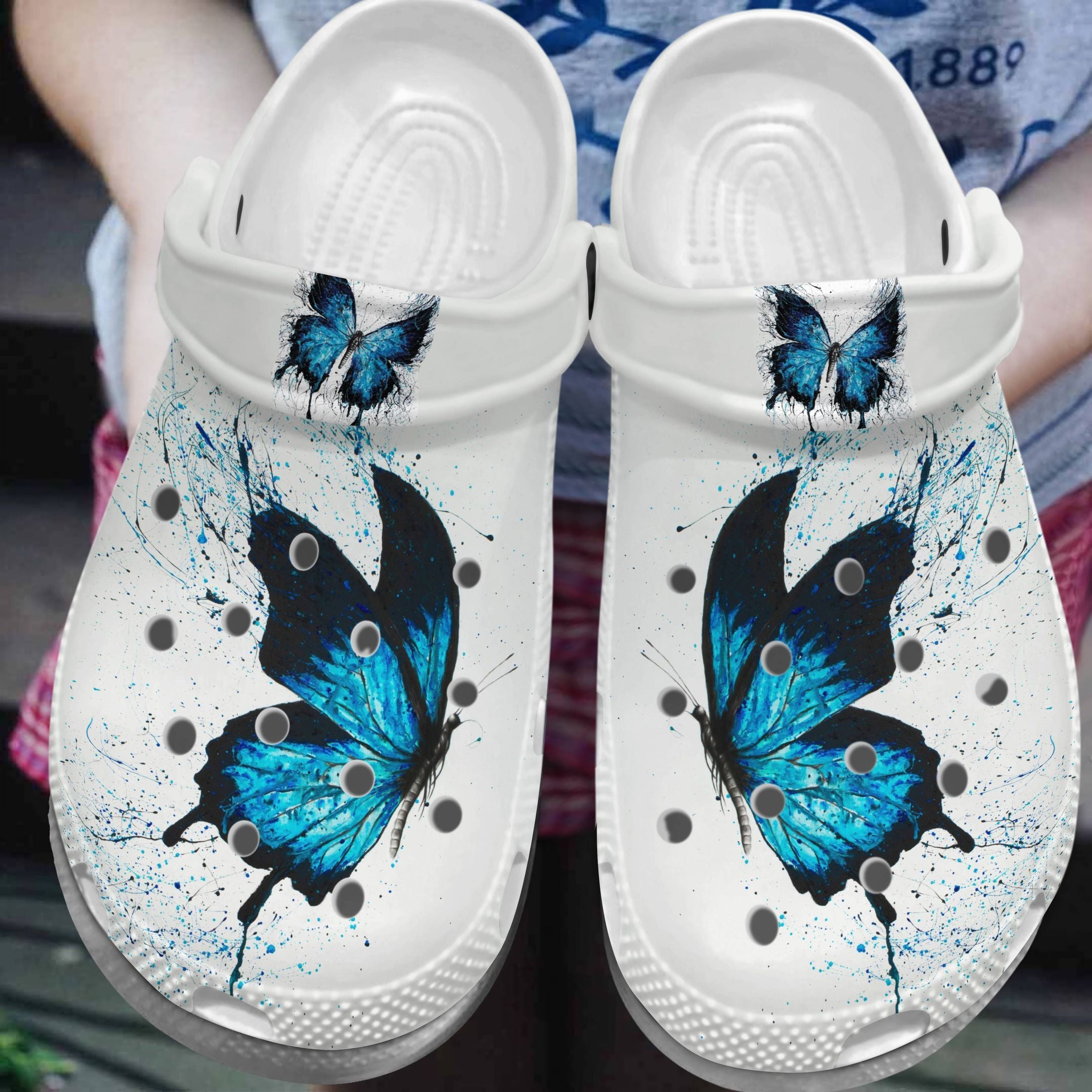 Painting Butterfly Outdoor, Butterflies Shoes Birthday Gifts For Daughter Niece Clog Shoes