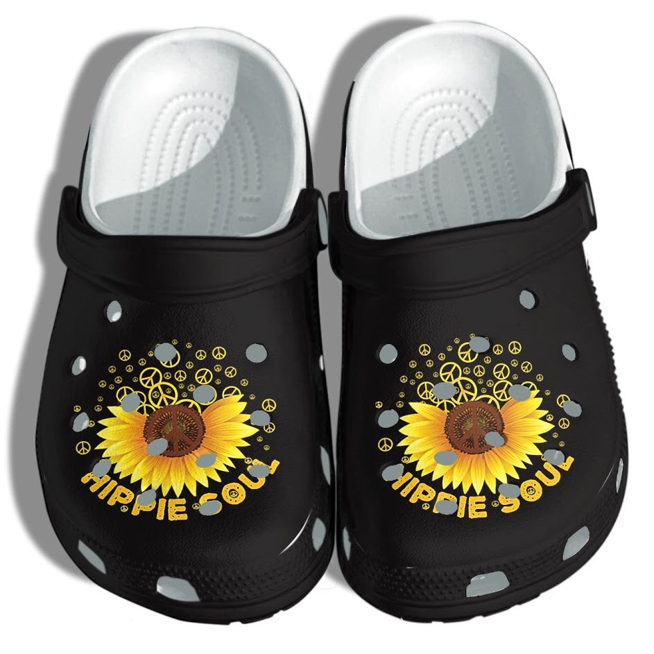 Peace Hippie Soul Sunflower, Sunflower Peace Symbol Shoes Gifts For Girl