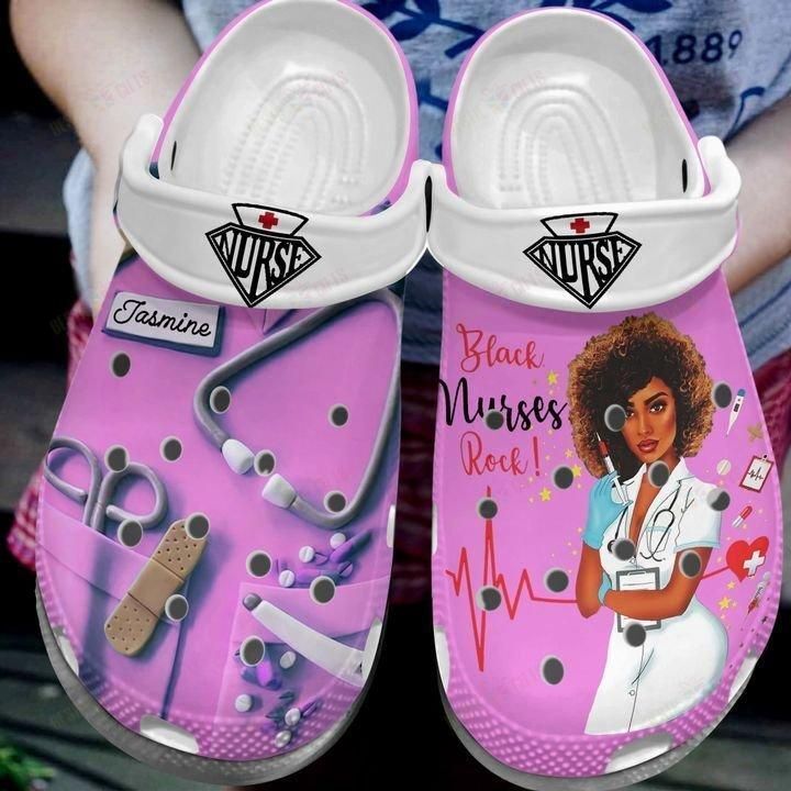 Personalized Black Nurses Unisex Clog Shoes