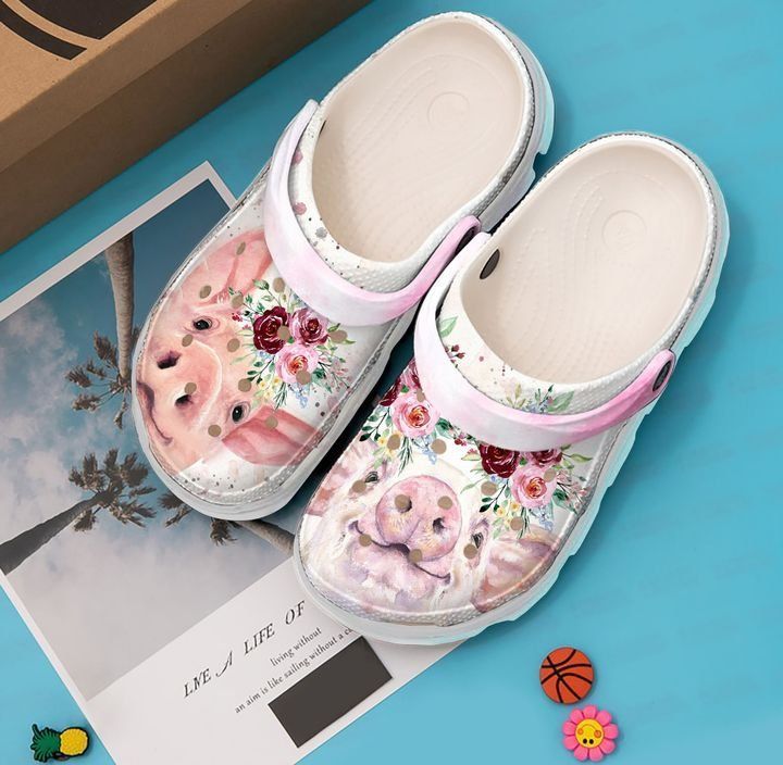 Pig Floral Clog Shoes Comfortable Cute Gift For Men And Women