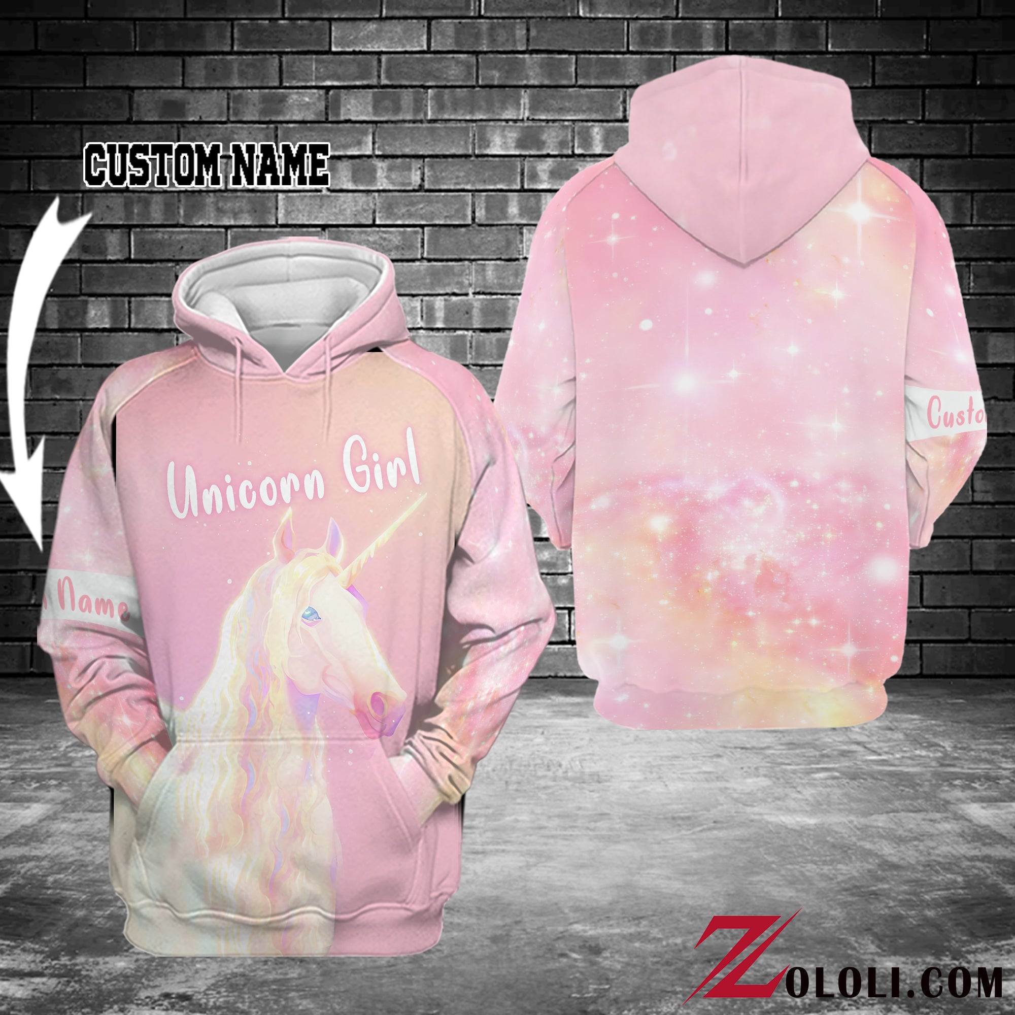 Pink Unicorn Girl Unisex Custom  3D All Over Print