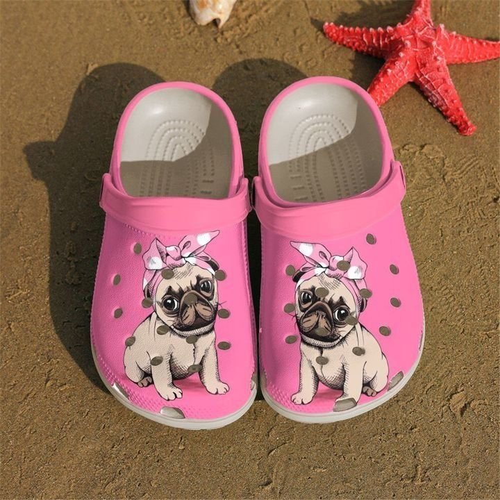 Pug Pink Clog Shoes Cute Gift For Men And Women