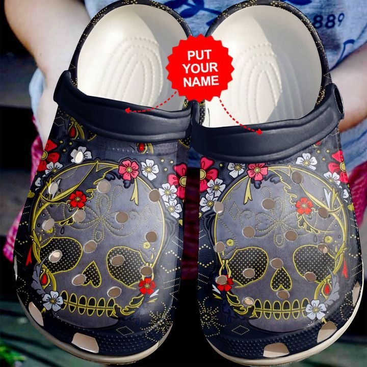 Skull Floral Clog Shoes Cute Gift For Men And Women